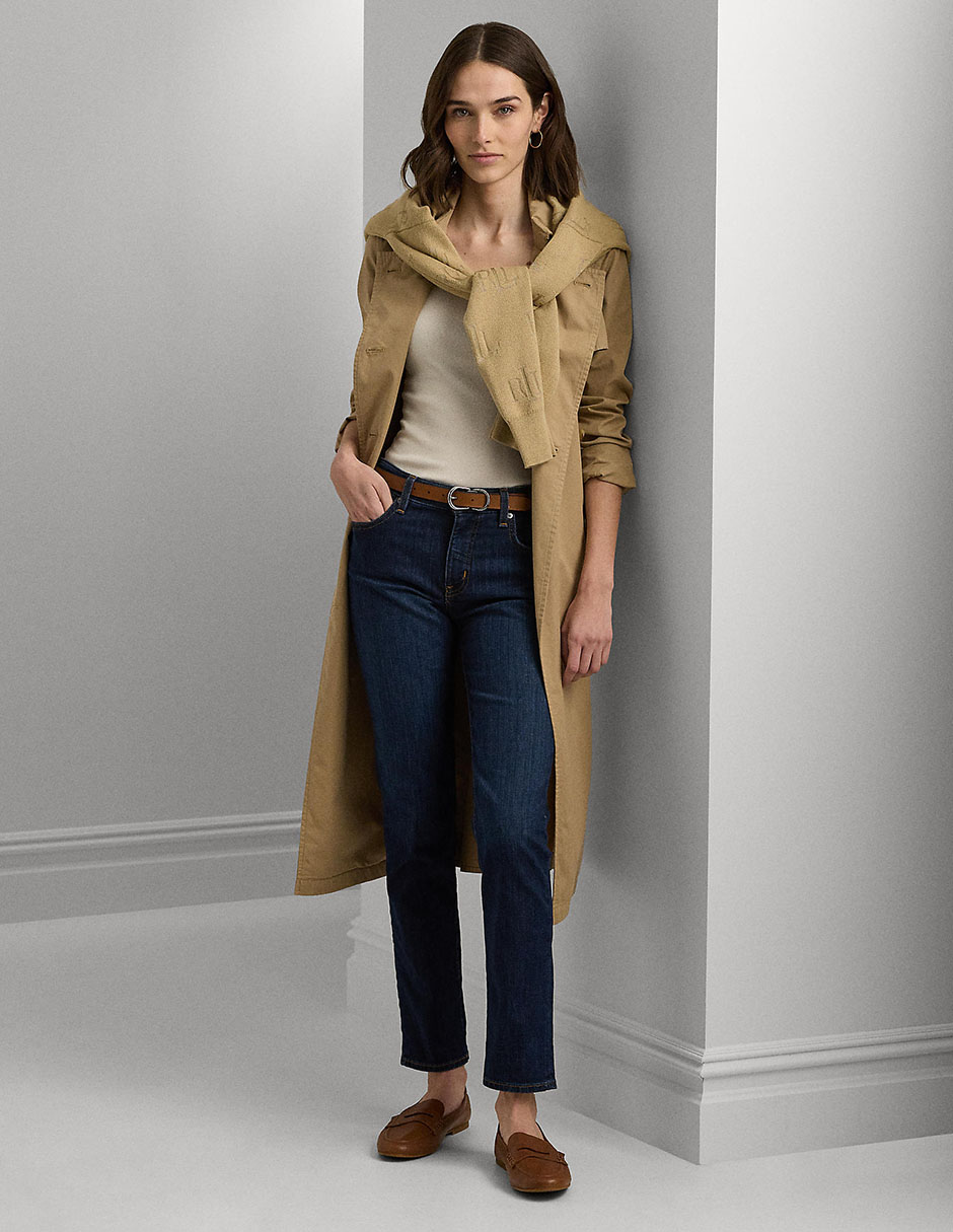 Jeans straight corte cintura para mujer 2