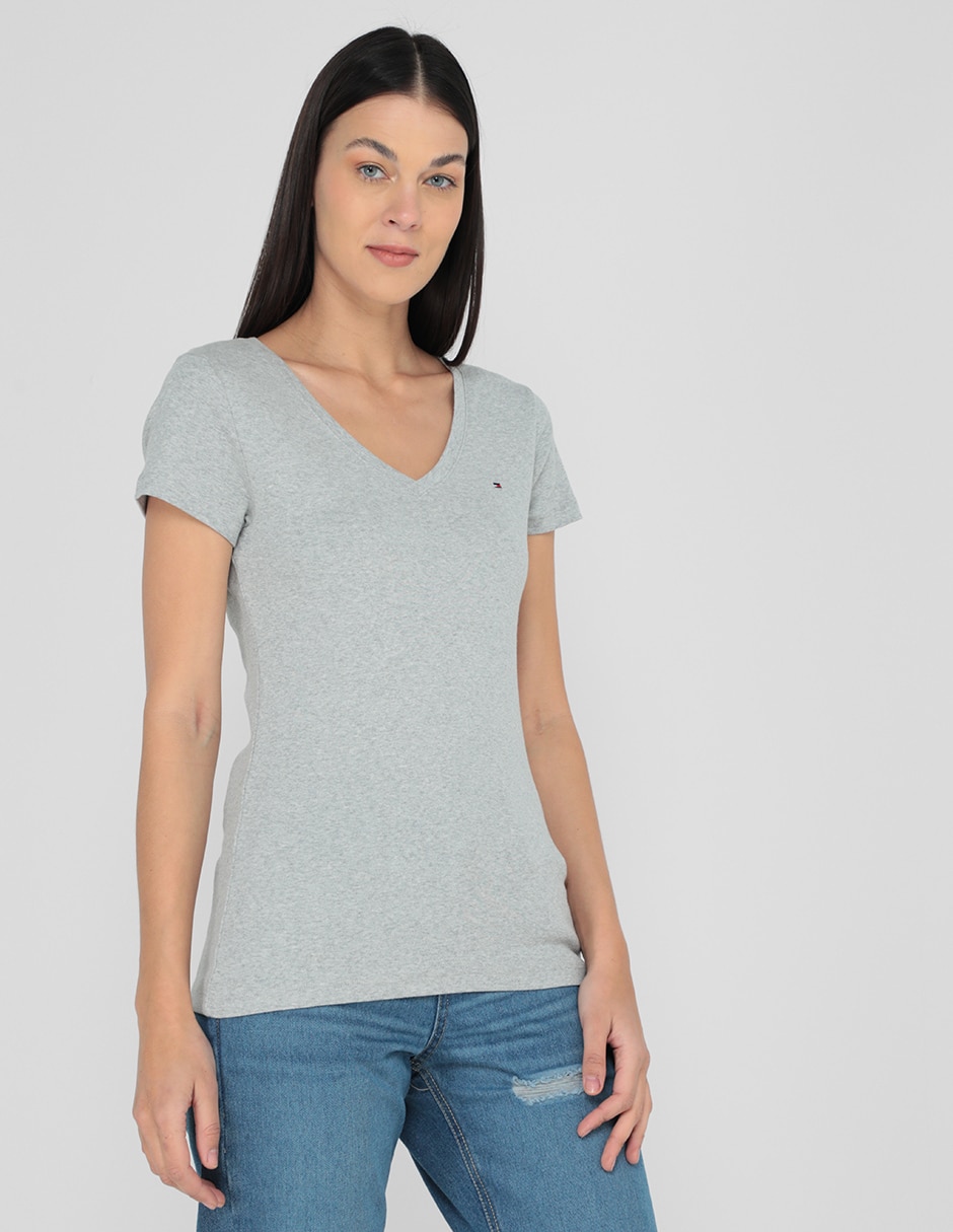 Playera manga corta cuello v mujer Playera manga corta cuello v mujer