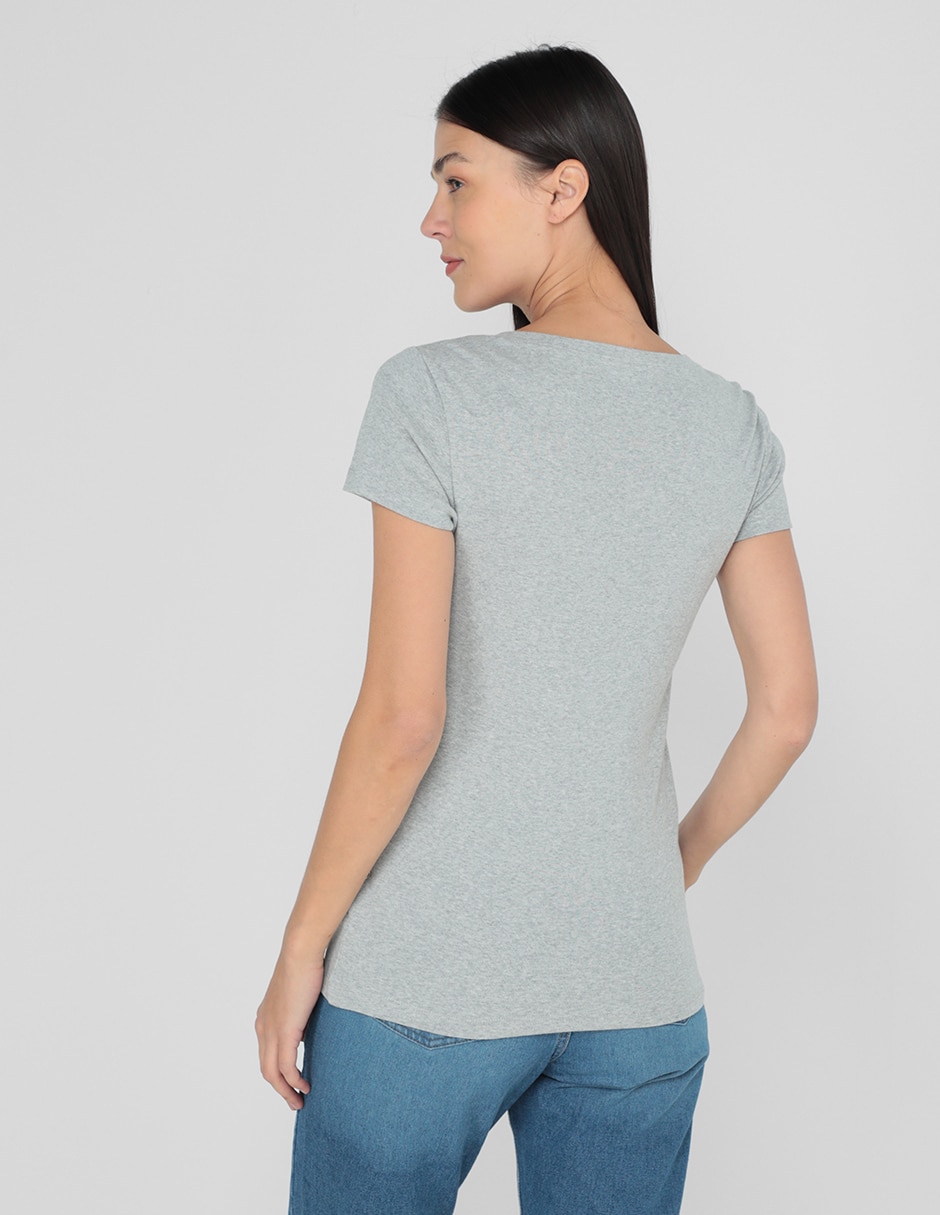 Playera manga corta cuello v mujer 4