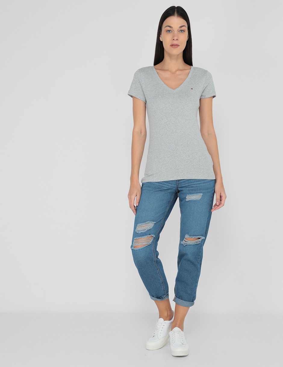 Playera manga corta cuello v mujer 3