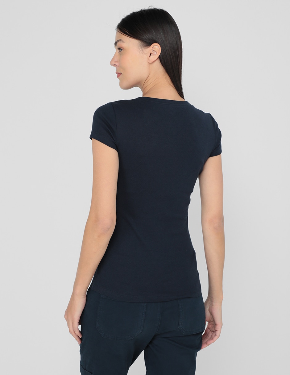 Playera manga corta cuello v mujer 4
