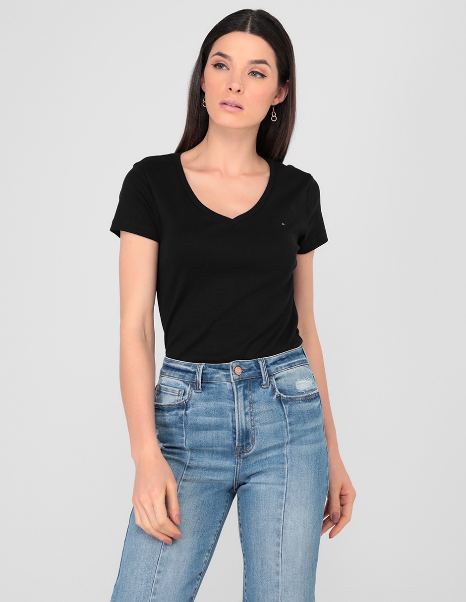 Playera manga corta cuello v para mujer Playera manga corta cuello v para mujer