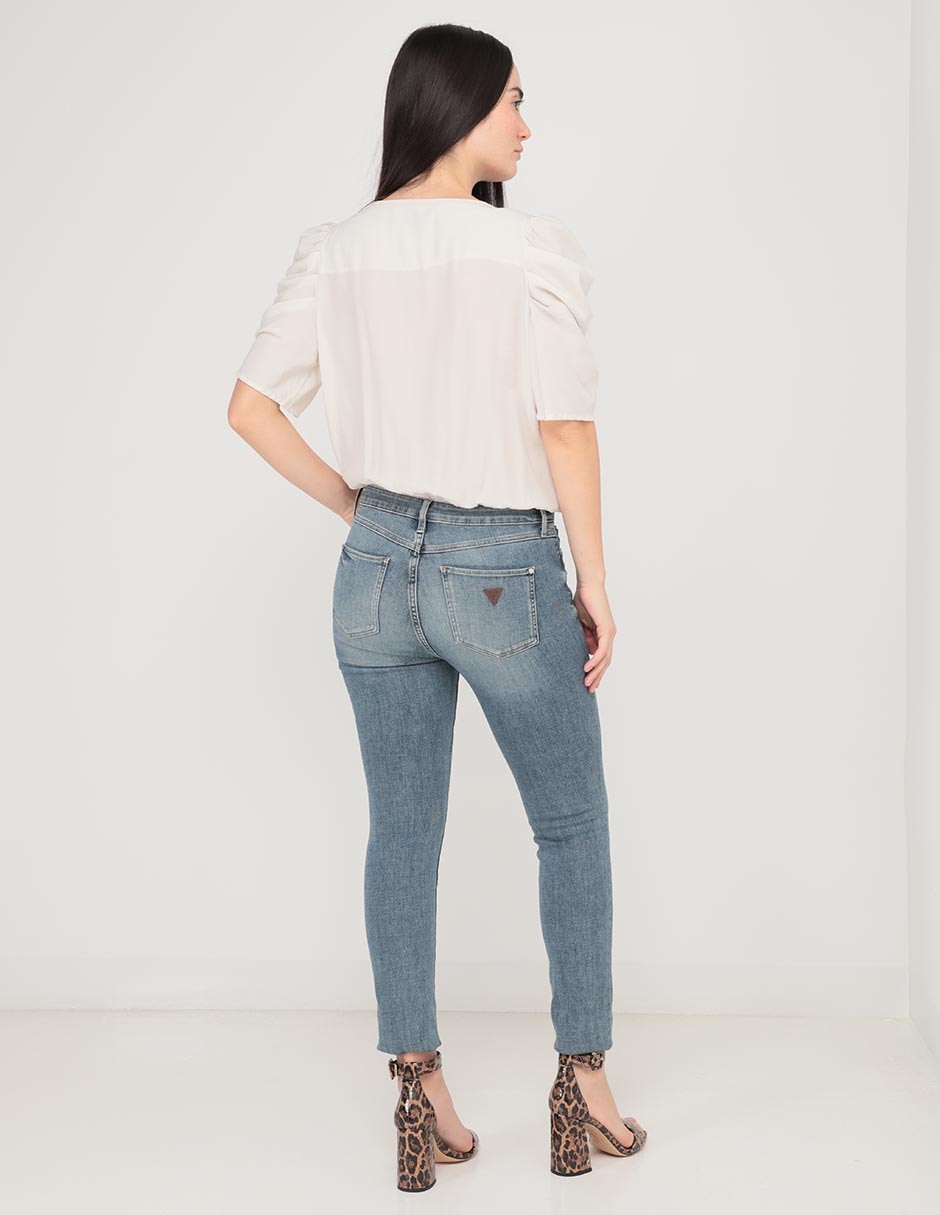 Jeans skinny corte cintura para mujer 2