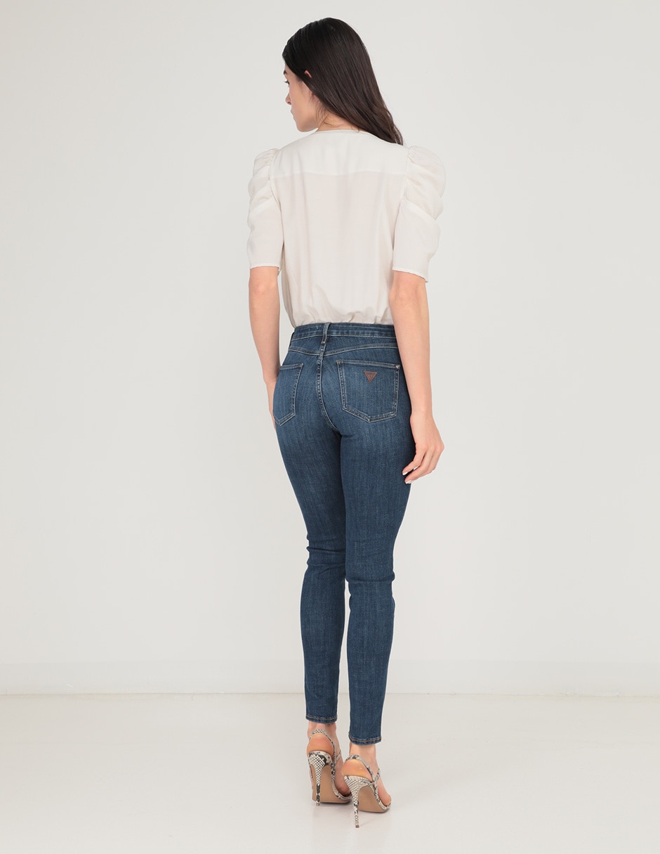 Jeans skinny corte cintura para mujer 2