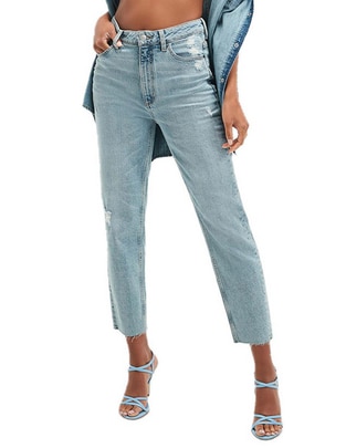 Jeans mom corte cintura para mujer