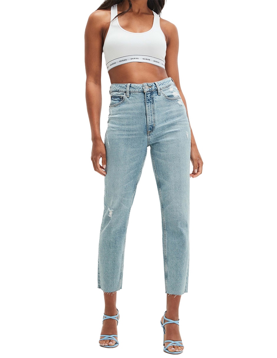 Jeans mom corte cintura para mujer 5