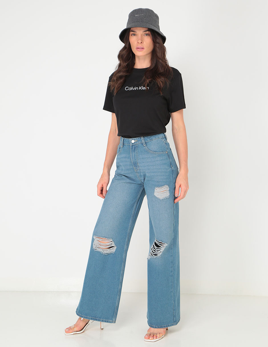 Playera manga corta Ck cuello redondo para mujer
