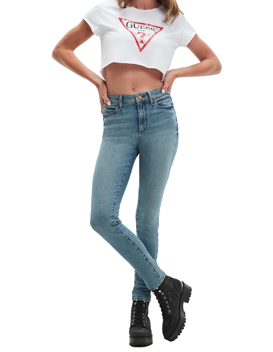 Jeans skinny GUESS 1981 SKINNY corte cintura para mujer