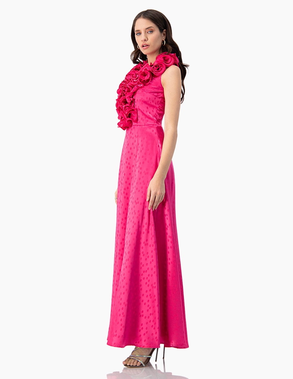 Vestido largo de fiesta escote V 3