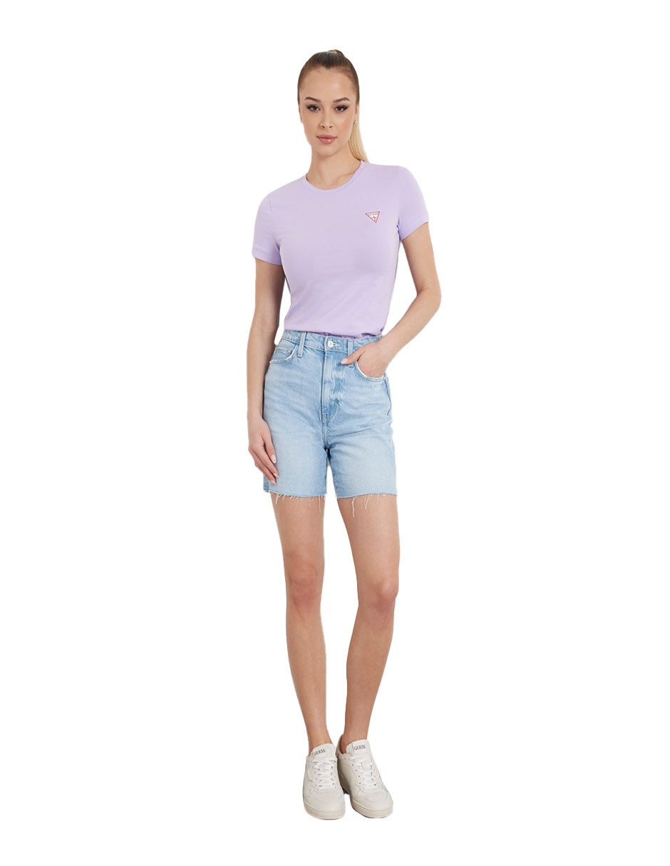 Playera manga corta Guess cuello redondo para mujer