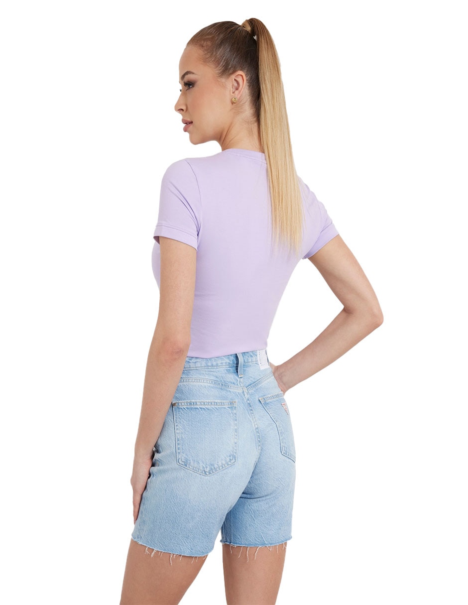 Playera manga corta Guess cuello redondo para mujer