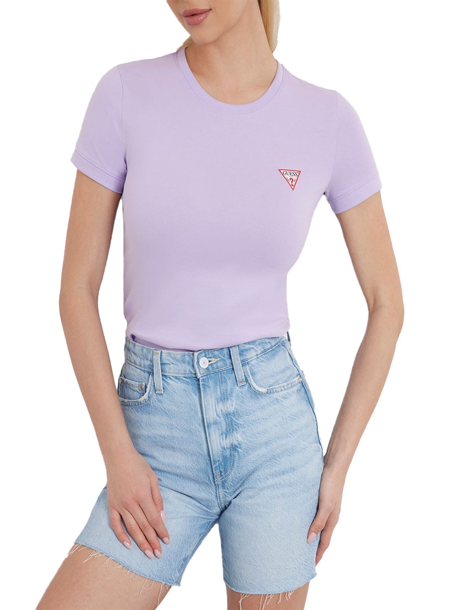 Playera manga corta Guess cuello redondo para mujer