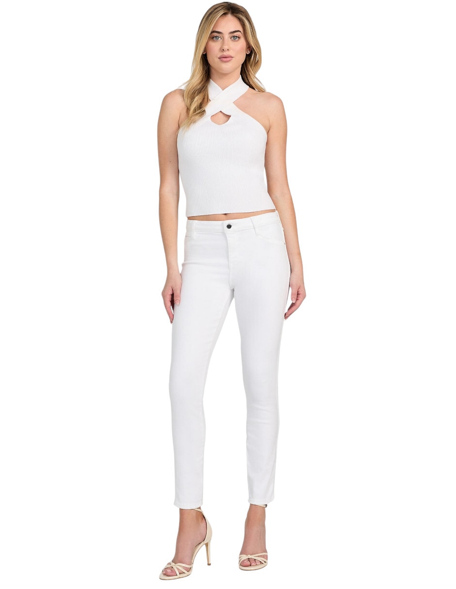 Jeans slim corte cintura para mujer 2