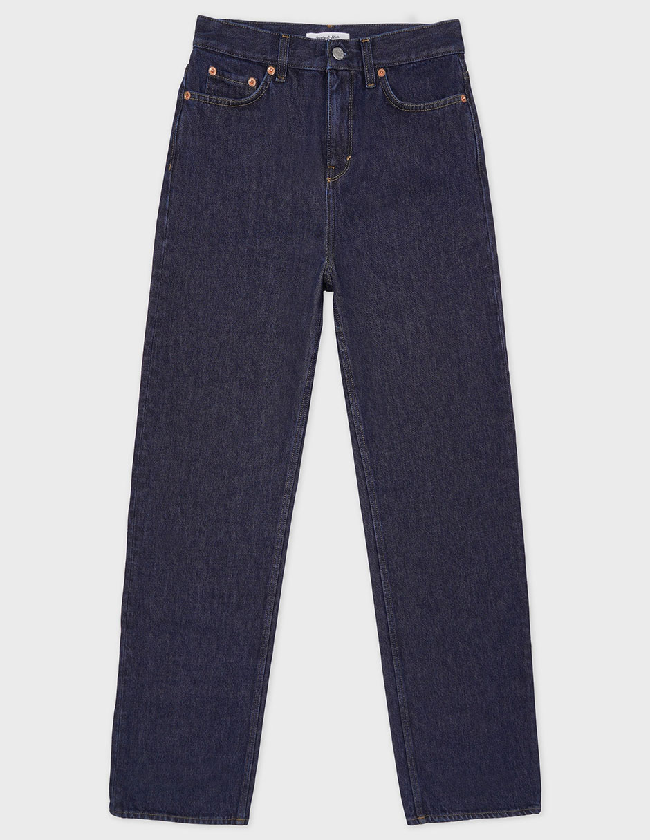 Jeans straight corte cintura para mujer 17