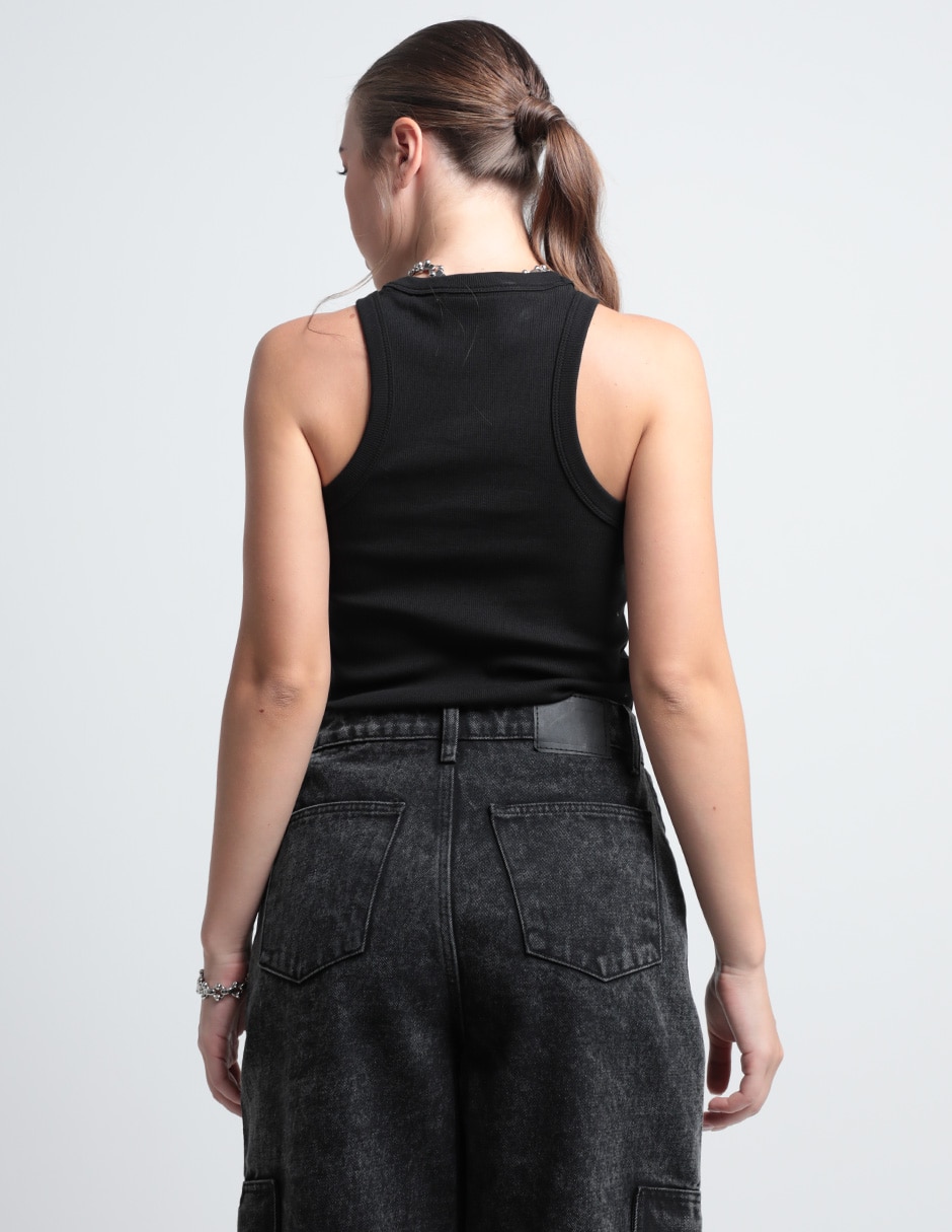 Top cuello alto tirante espalda en t 2