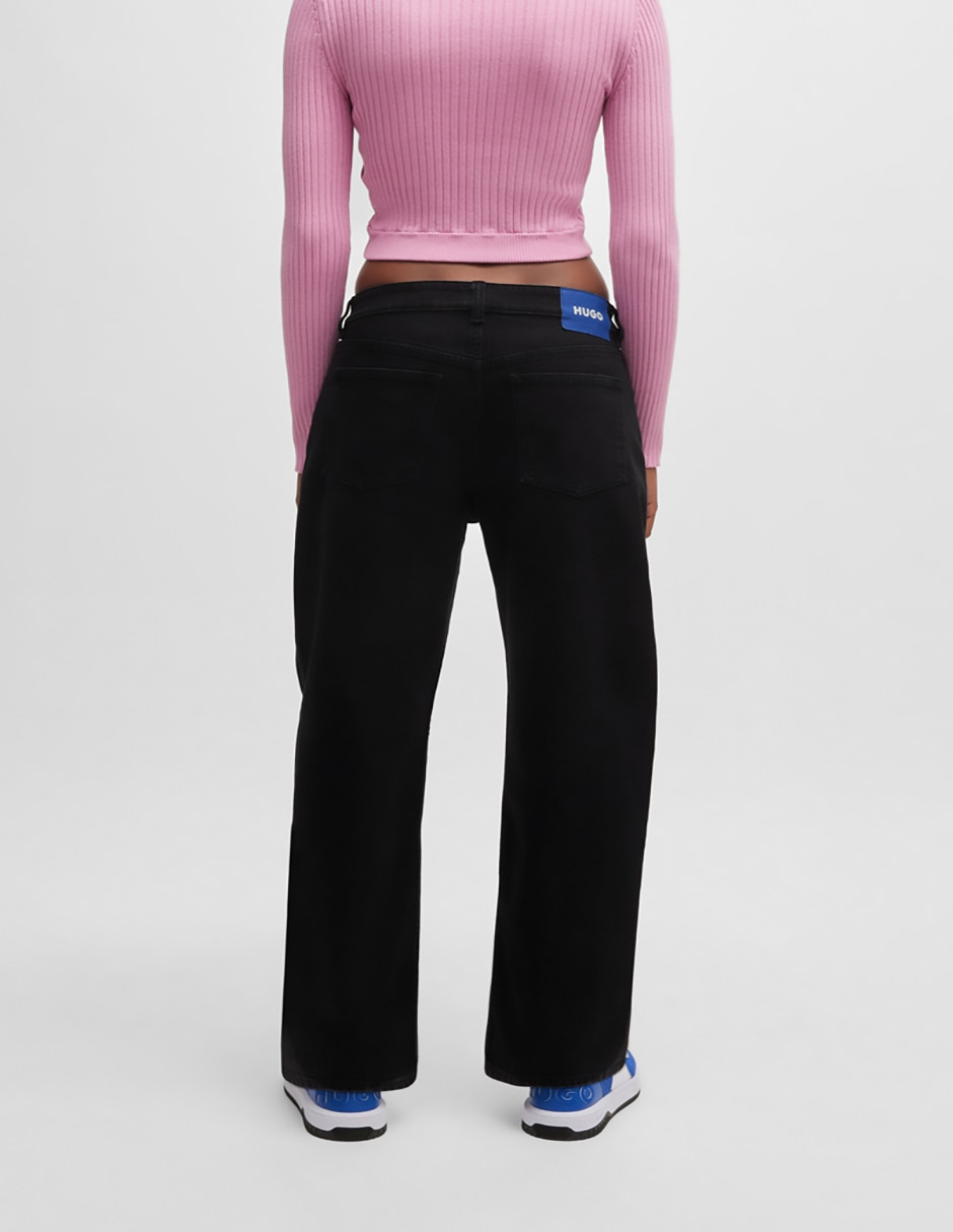 Jeans straight corte cintura para mujer 2