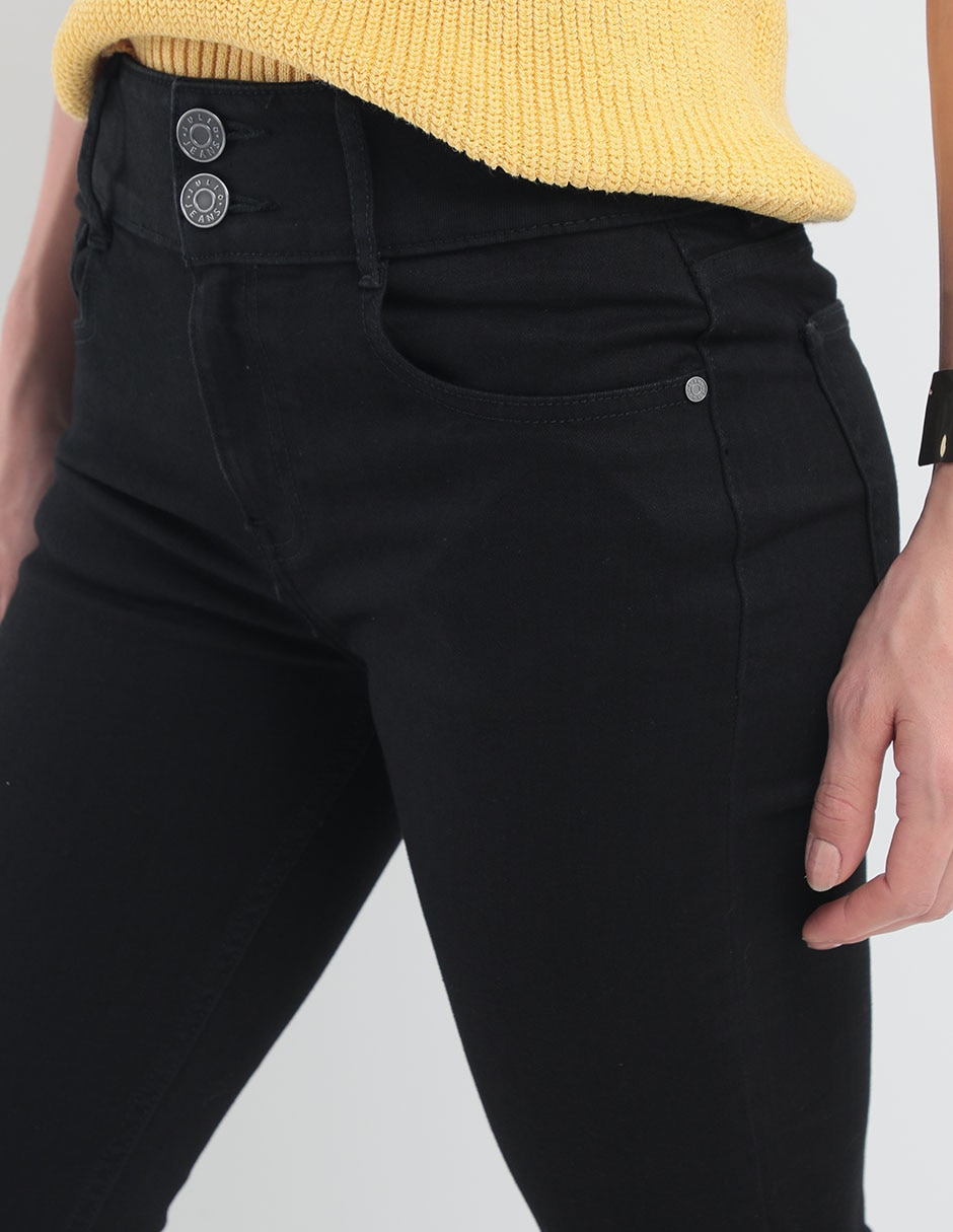 Jeans skinny corte cintura para mujer 2