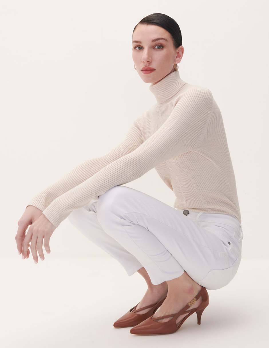 Jeans skinny corte cintura para mujer 2