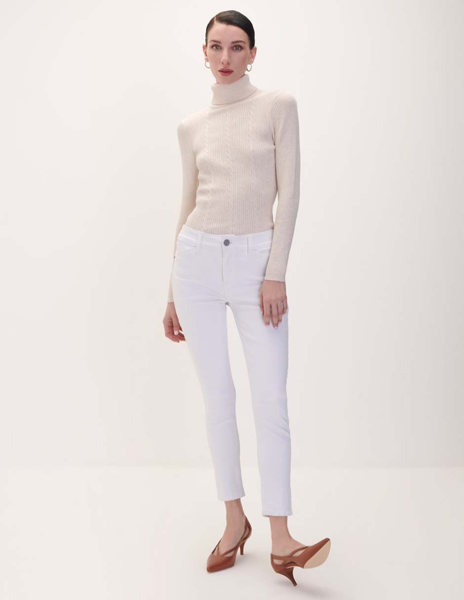 Jeans skinny corte cintura para mujer 4