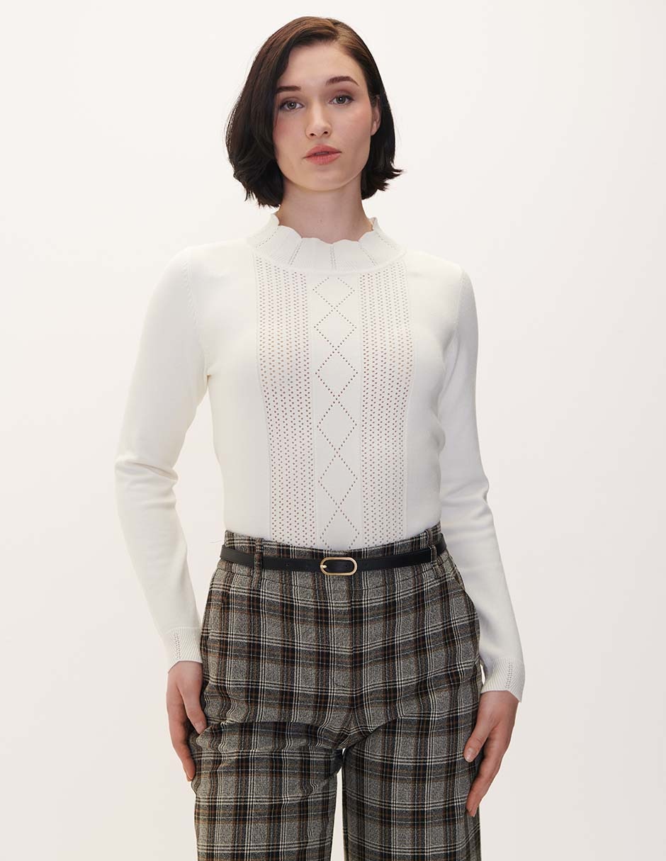 Suéter cuello redondo para mujer