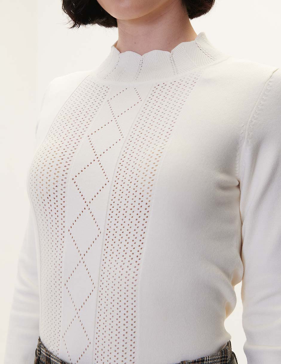 Suéter cuello redondo para mujer