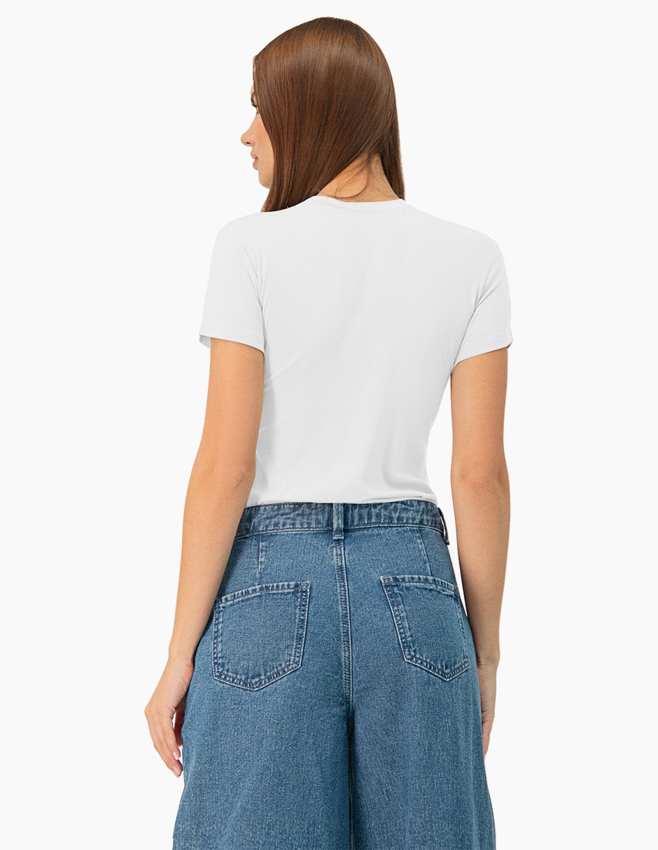 Playera manga corta cuello redondo mujer 2