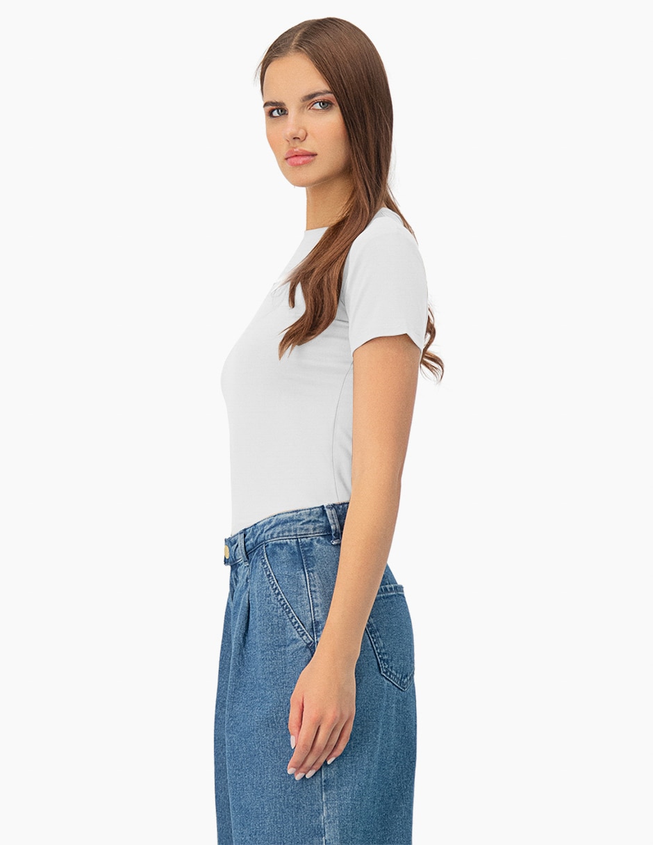Playera manga corta cuello redondo mujer 3