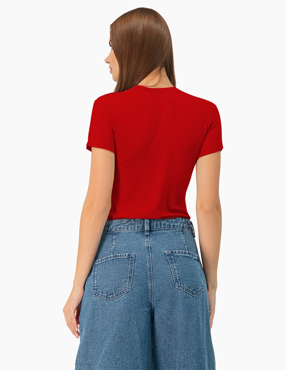 Playera manga corta cuello redondo mujer 5
