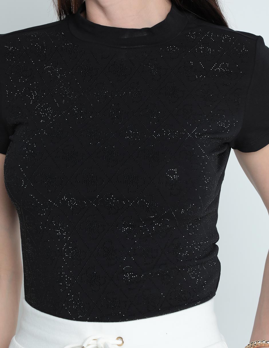Playera manga corta Guess cuello redondo para mujer