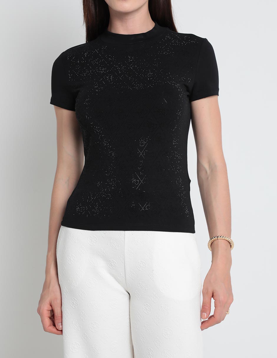 Playera manga corta Guess cuello redondo para mujer