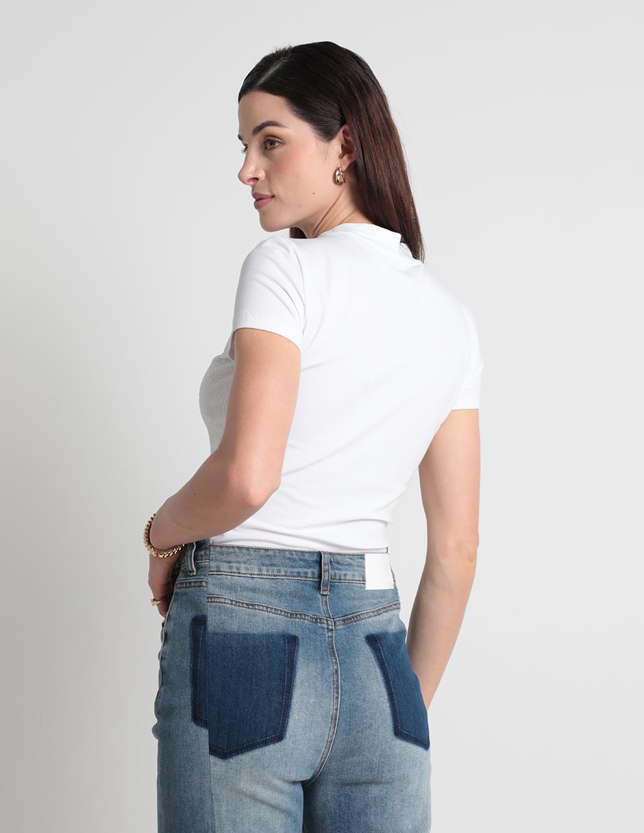Playera manga corta cuello redondo para mujer 2