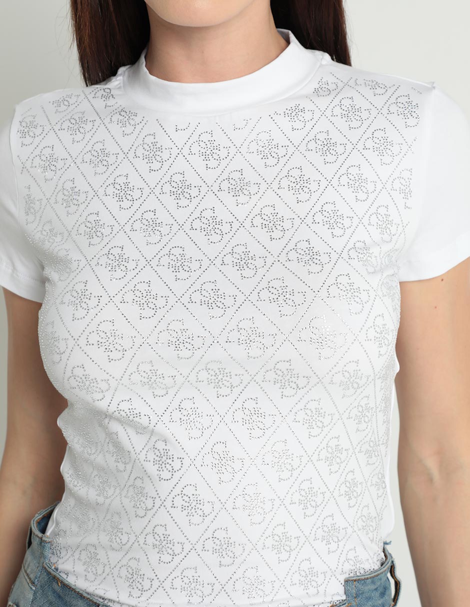 Playera manga corta cuello redondo para mujer 4