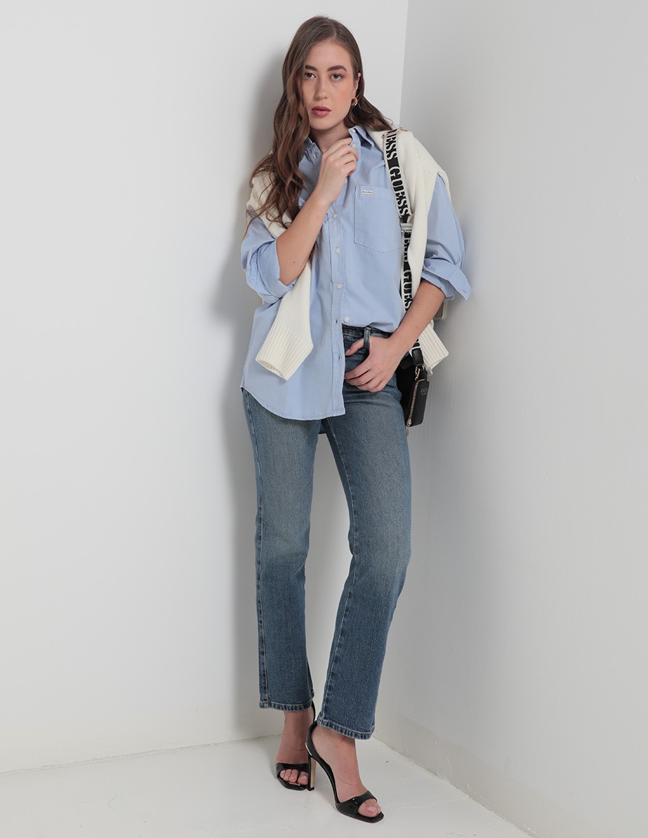 Jeans slim corte cadera para mujer 3