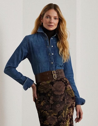 Blusa camisera manga larga para mujer Blusa camisera manga larga para mujer