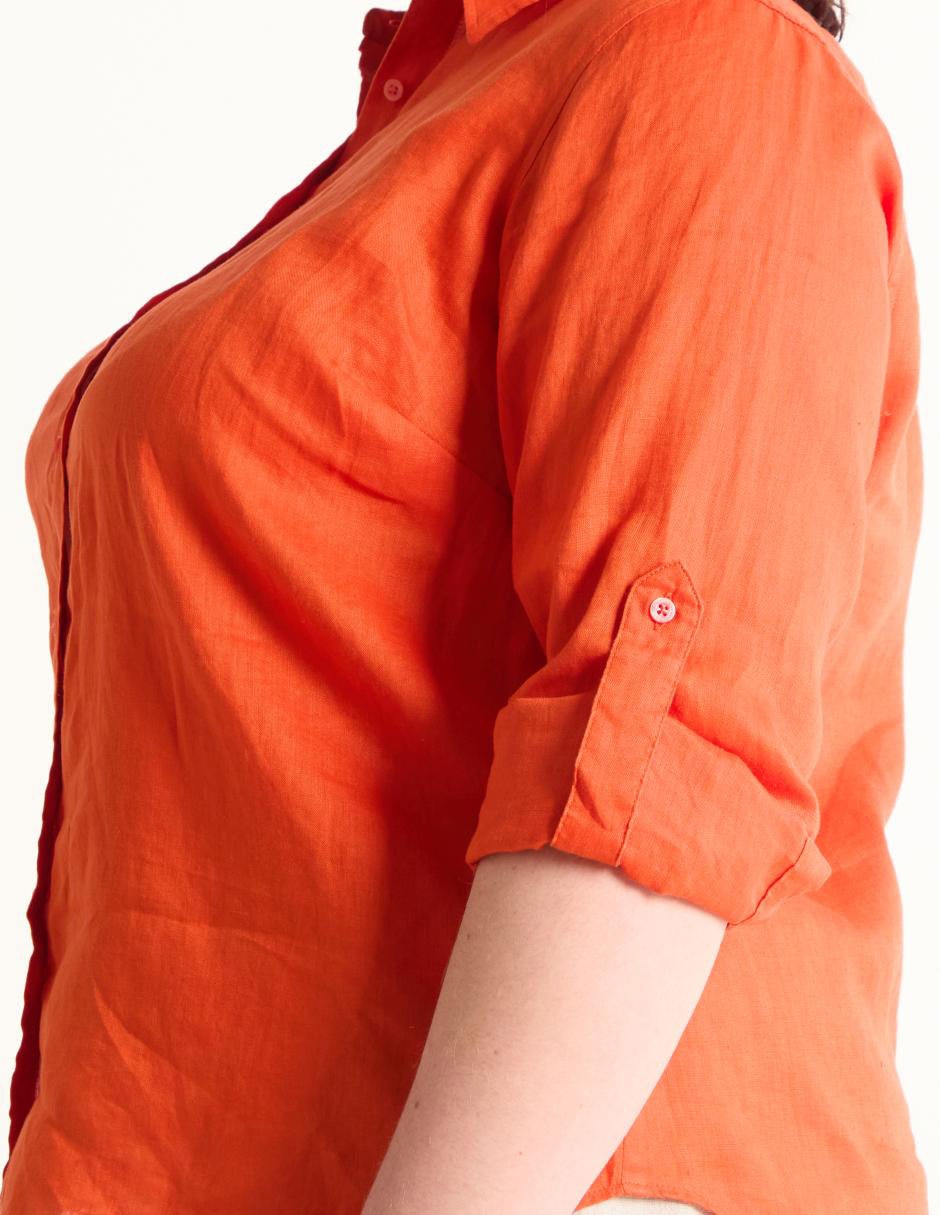 Blusa camisera lauren plus manga larga para mujer