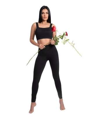 Conjunto deportivo regular con elástico para mujer
