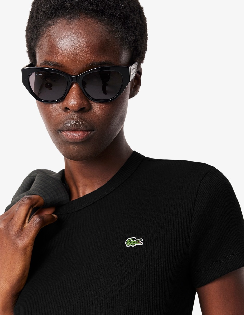 Playera manga corta Lacoste Core Essentials cuello redondo para mujer