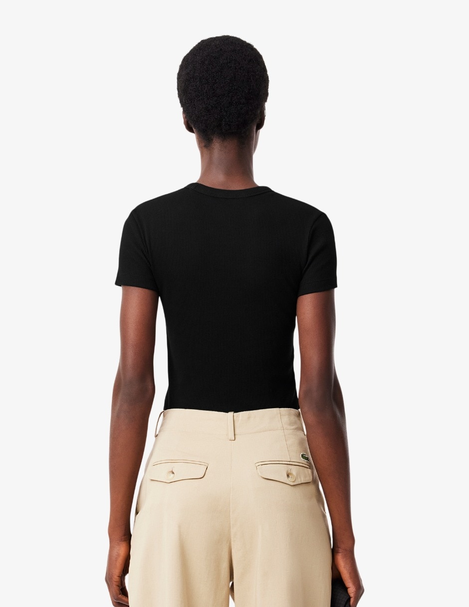 Playera manga corta Lacoste Core Essentials cuello redondo para mujer