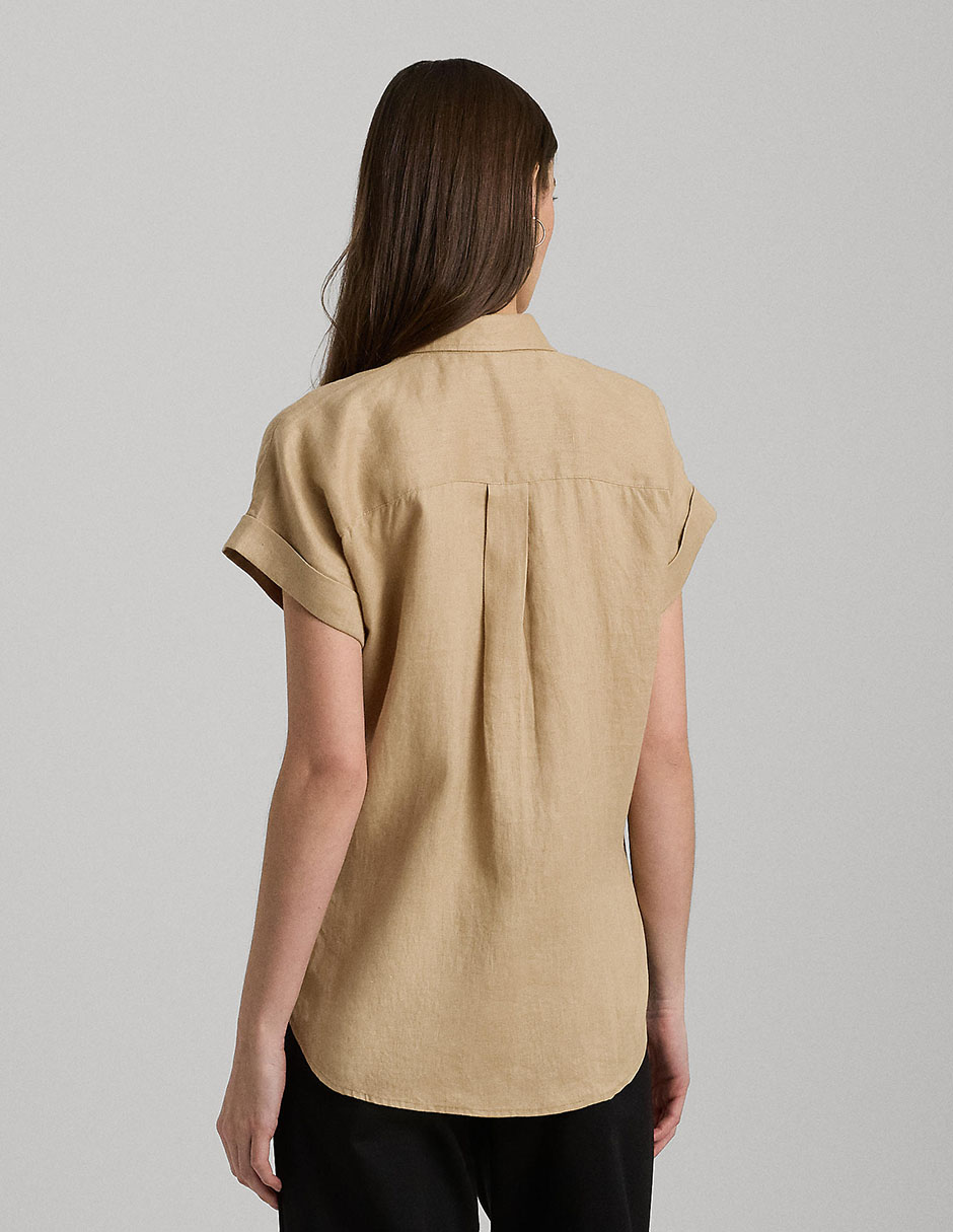Blusa camisera manga corta para mujer 2