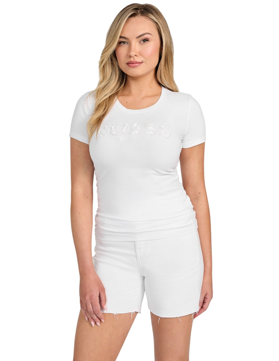 Playera manga corta cuello redondo para mujer Playera manga corta cuello redondo para mujer