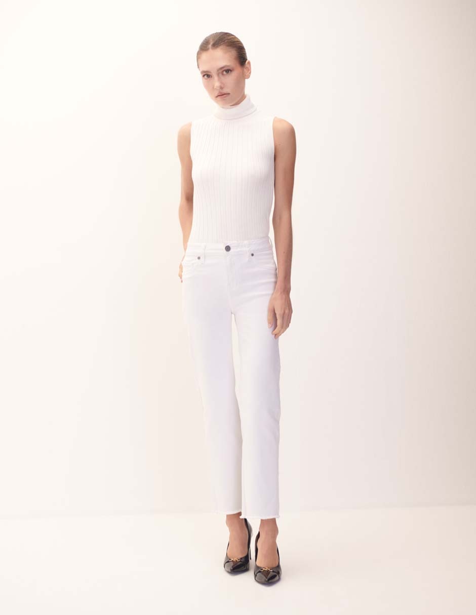 Jeans straight corte cintura para mujer 3