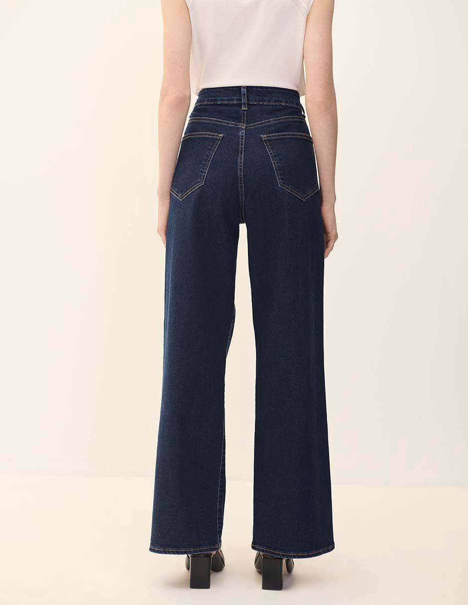 Jeans relaxed wide leg corte cintura alta para mujer 3
