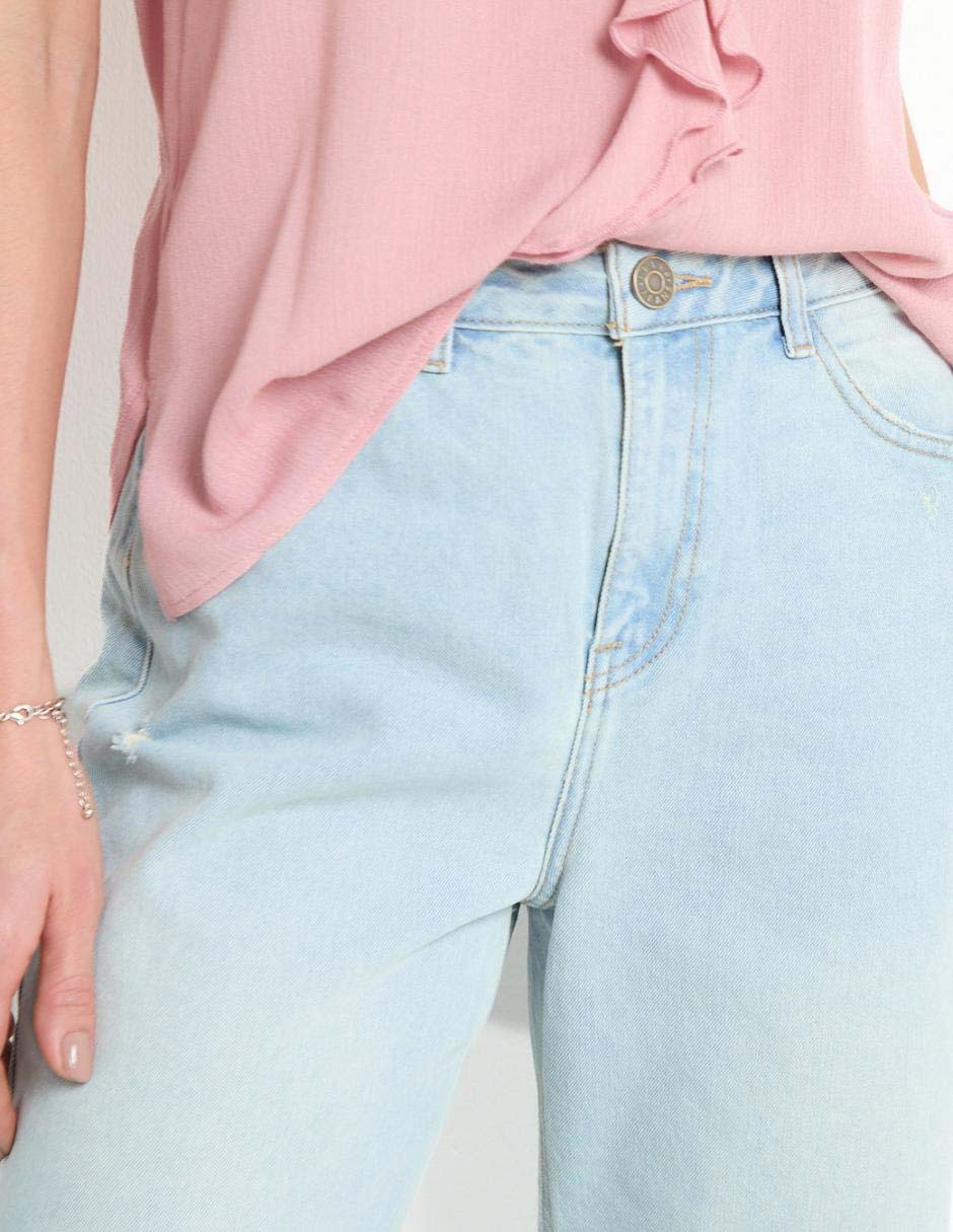 Jeans straight corte cintura para mujer 4