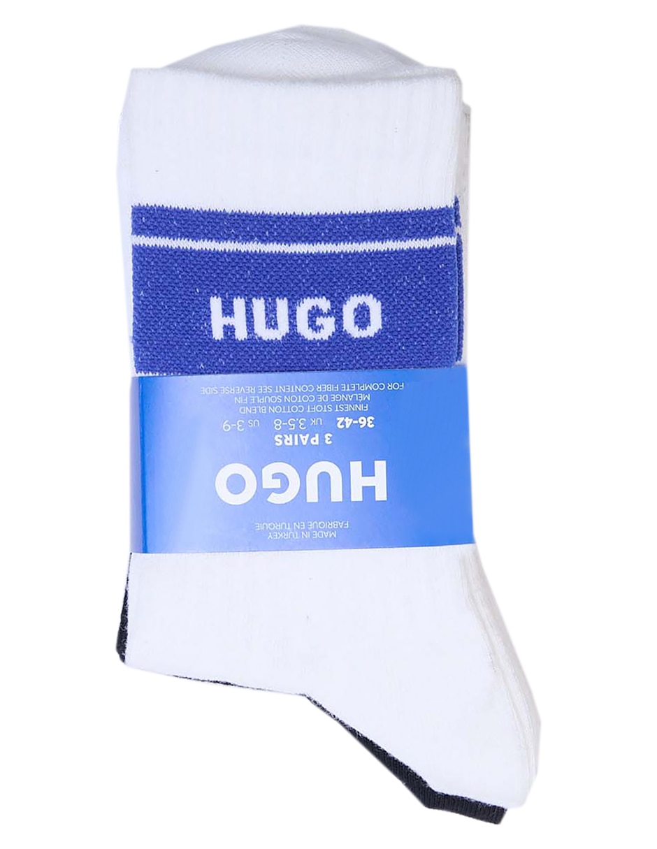 Set calceta Hugo Blue de algodón para hombre 3 pares
