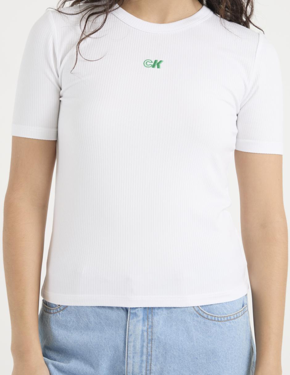Playera manga corta cuello redondo para mujer 5