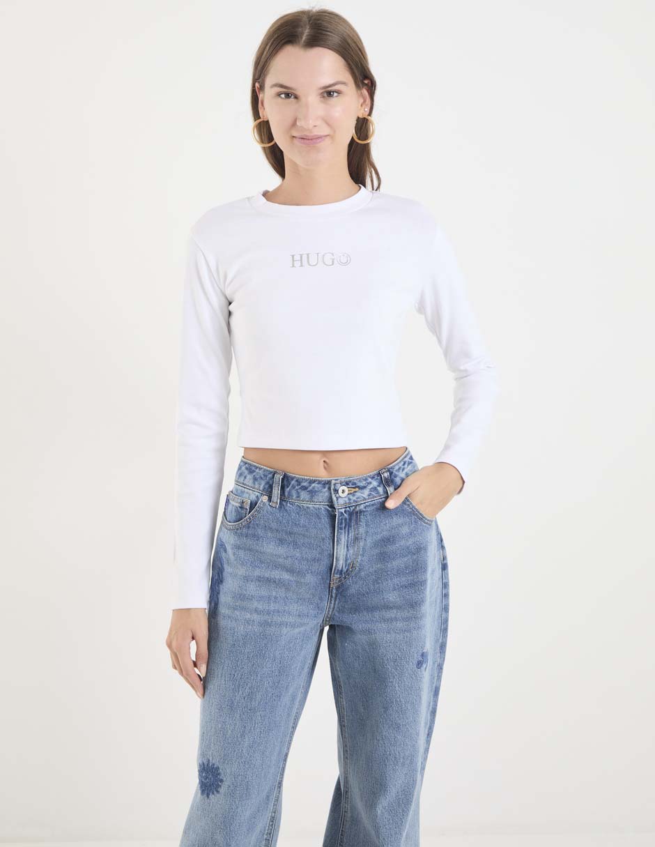 Top cuello redondo