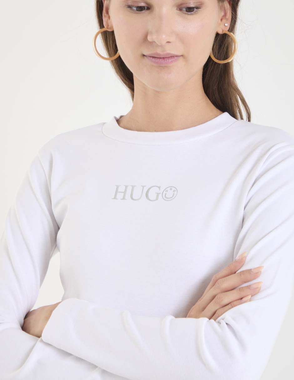 Top Hugo Blue cuello redondo