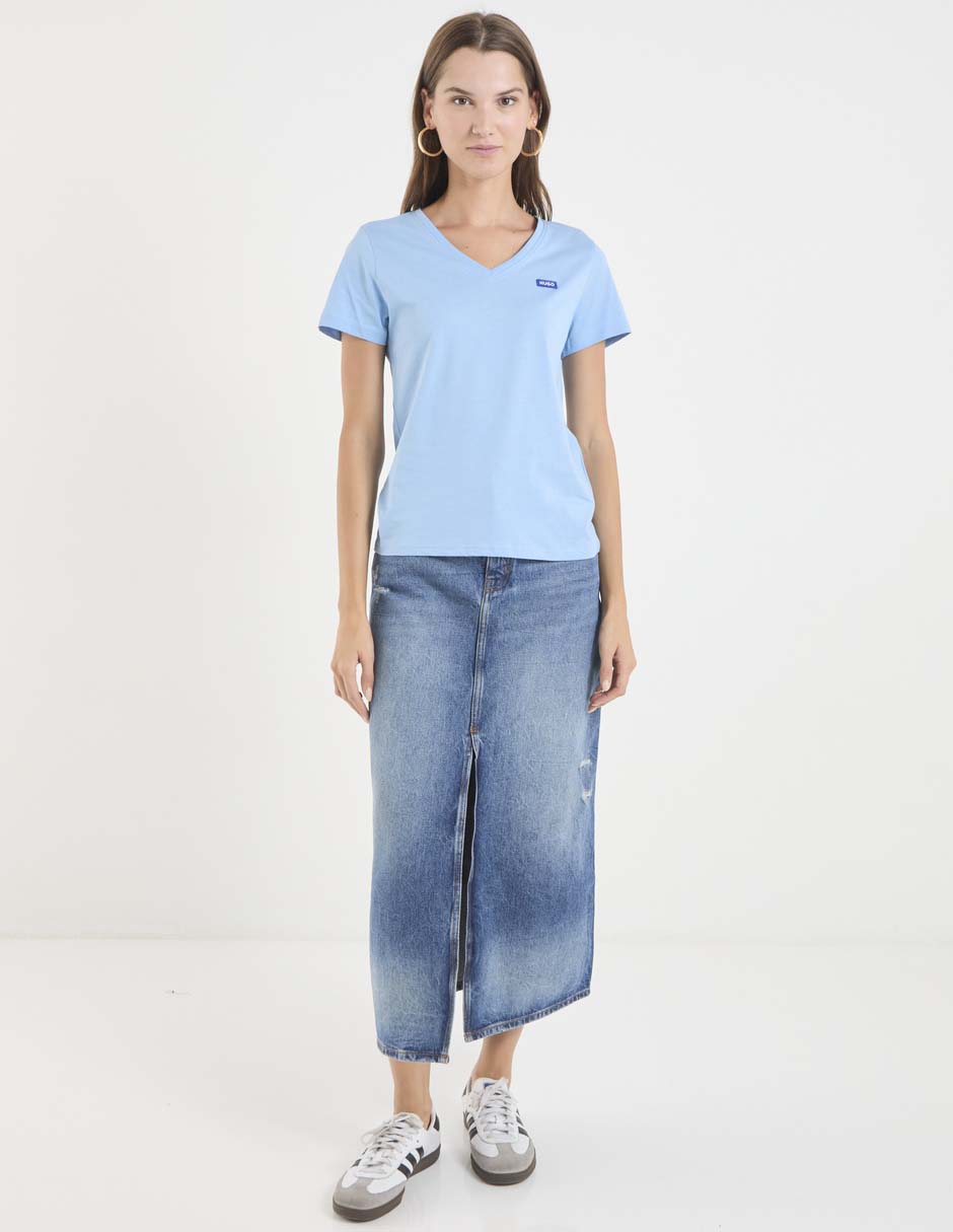 Playera manga corta cuello v mujer 3