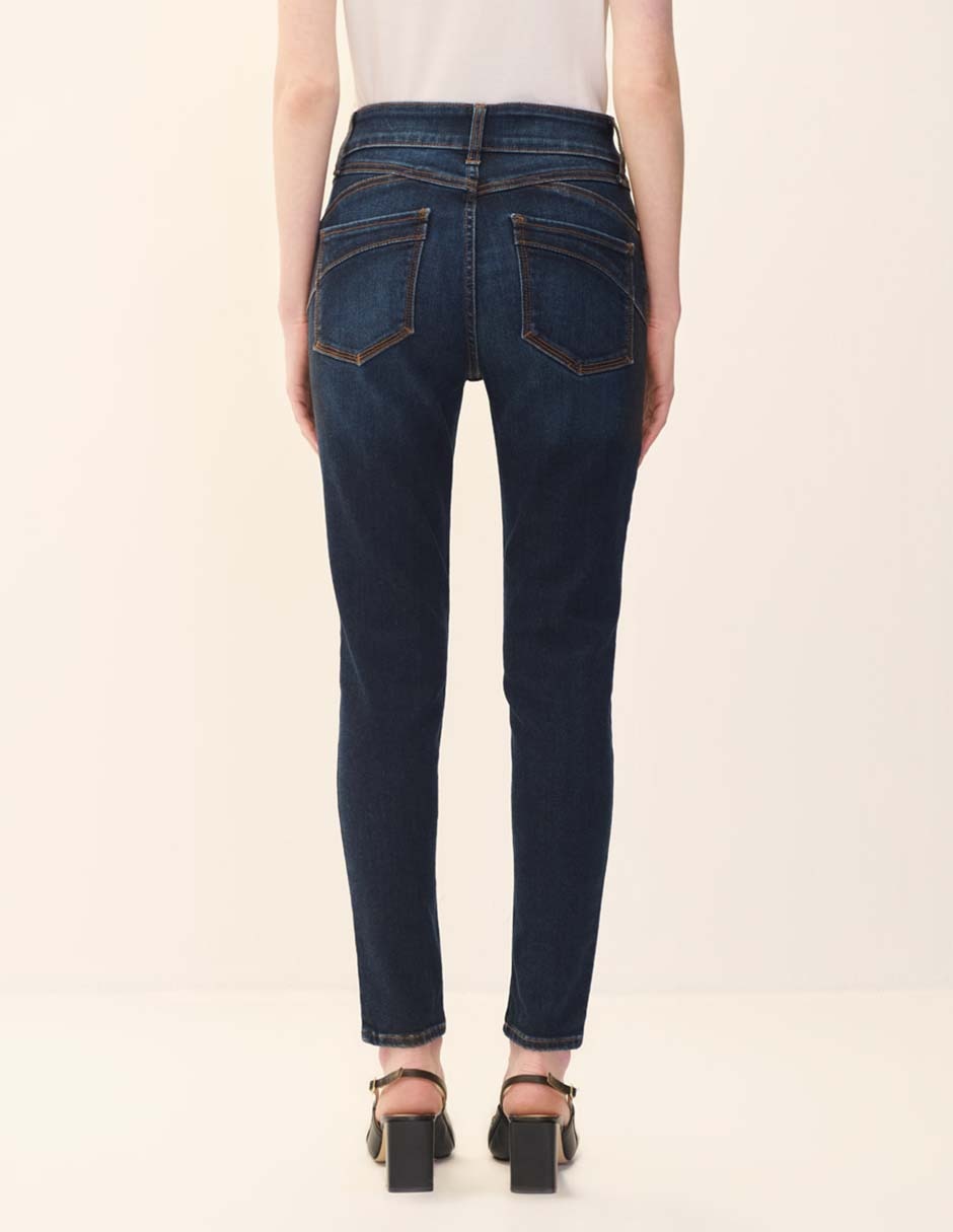 Jeans skinny corte cintura para mujer 4