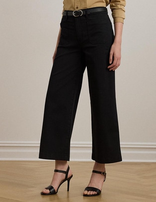 Pantalón capri Lauren Petite amplio para mujer